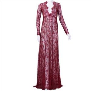 Maternity Maxi Lace See Through Dress